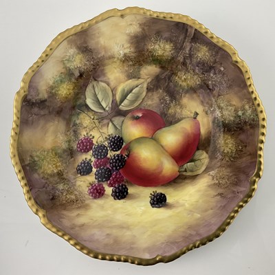 Lot 962 - J Smith for Royal Worcester, a fruit painted...