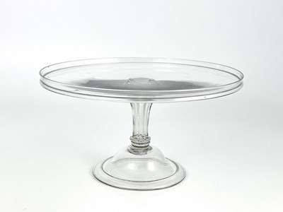 Lot 485 - A Georgian glass tazza, pedestal form with...