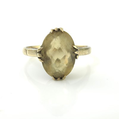 Lot 151 - A 9 carat gold and citrine ring, marquise cut...