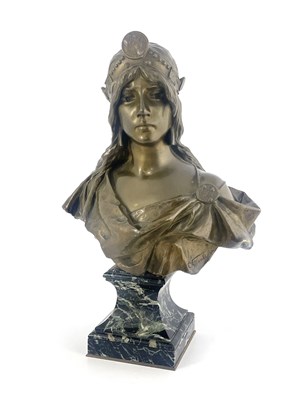 Lot 723 - Emmanuel Villanis, an Art Nouveau bronze bust,...