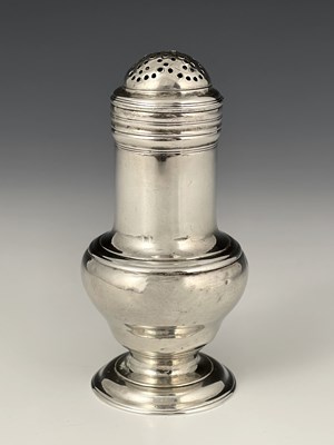 Lot 103 - A George II silver caster, of baluster form...