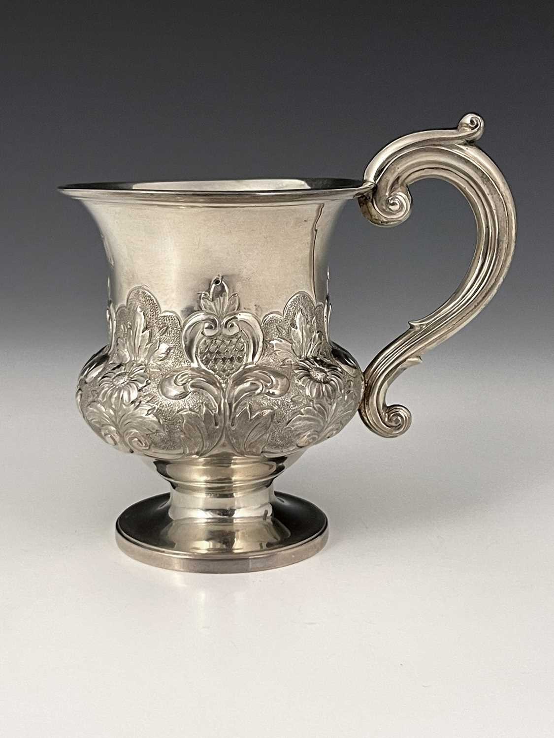 Lot 99 - A William IV silver Christening mug, ensuite...
