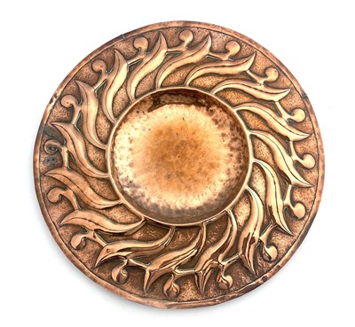 Lot 523 - An Arts and Crafts copper charger, probably...