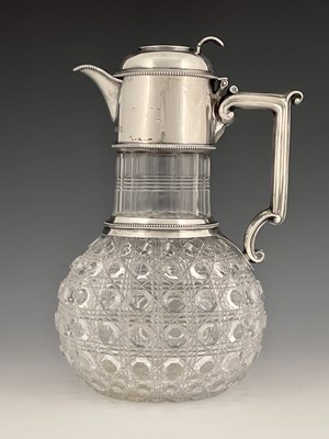 Lot 129 - A Victorian silver mounted claret jug, the...