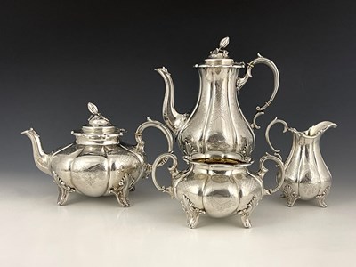 Lot 242 - A Victorian silver four-piece tea and coffee...