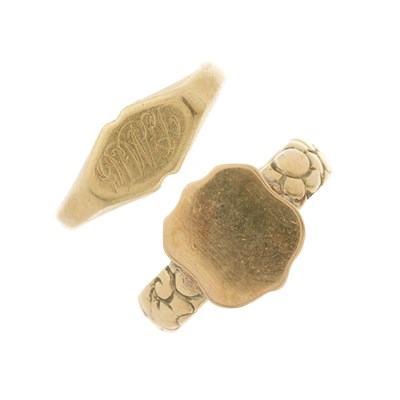 Lot 102 - Two gold signet rings