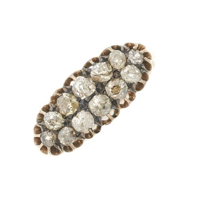 Lot 110 - A late 19th century 18ct gold diamond cluster dress ring