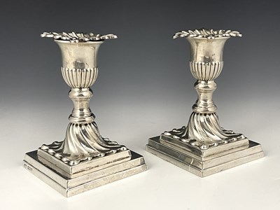 Lot 183 - A pair of Edwardian silver dwarf or library...