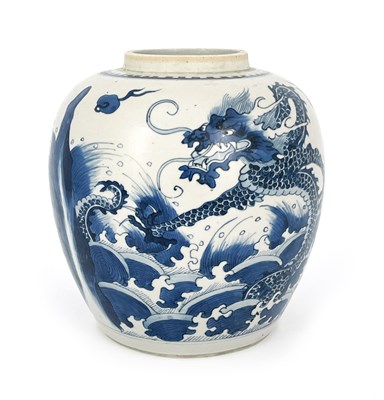 Lot 558 - A Chinese blue and white ginger jar, Qing,...