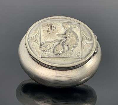 Lot 541 - WMF, a Jugendstil silver plated pill box, palm...