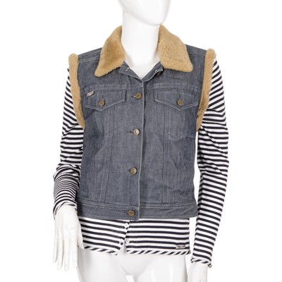 Lot 288 - Burberry, a denim gilet and striped top, the...