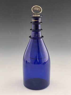 Lot 467 - A Bristol blue glass brandy decanter