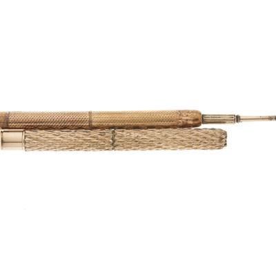 Lot 47 - Two early to mid 20th century 9ct gold retractable pencils