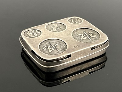 Lot 216 - An Edwardian silver patent coin holder, of...