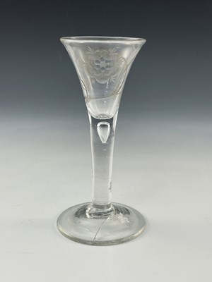 Lot 549 - A Jacobite wine glass, circa 1750, the trumpet...