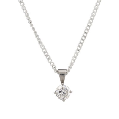 Lot 24 - An 18ct gold diamond single-stone pendant, with chain