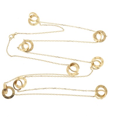 Lot 81 - Cartier, an 18ct gold Love longuard necklace