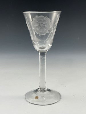 Lot 552 - A Jacobite wine glass, circa 1750, the large...