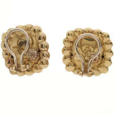 Lot 167 - A pair of 18ct gold emerald earrings
