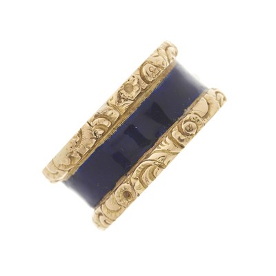 Lot 116 - A Georgian 18ct gold enamel band ring