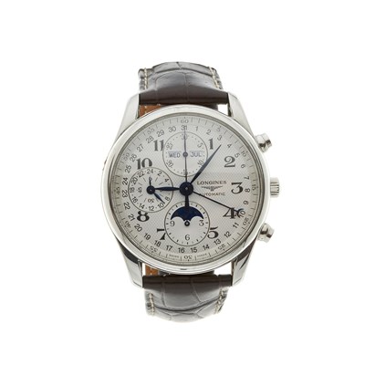 Lot 229 - Longines, a stainless steel Master Collection chronograph wrist watch