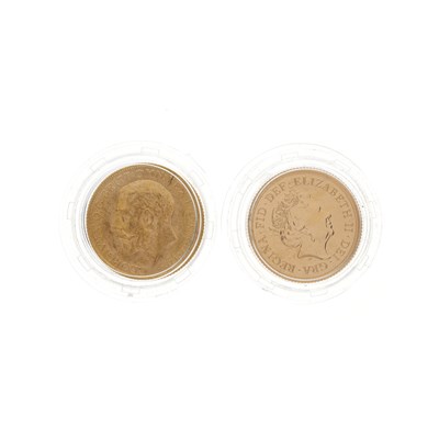 Lot 200 - A 1918 and 2018 gold full sovereign coin set