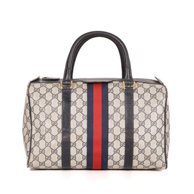 Lot 353 - Gucci, a vintage supreme Web Boston bag,...