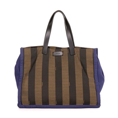 Lot 335 - Fendi, a Pequin square shopping tote, crafted...