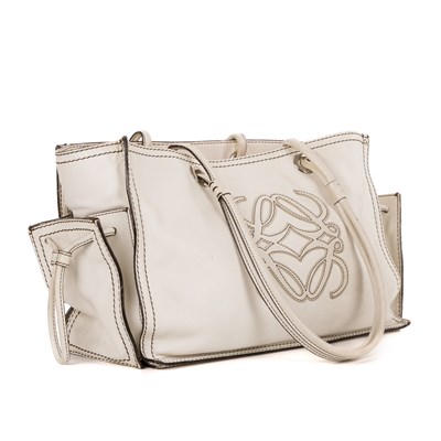 Lot 386 - Loewe, an Anagram tote, crafted from ivory...