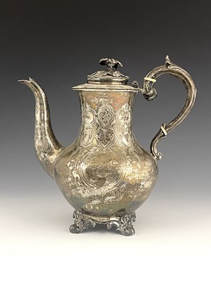 Lot 64 - A Victorian silver coffee pot, of baluster...