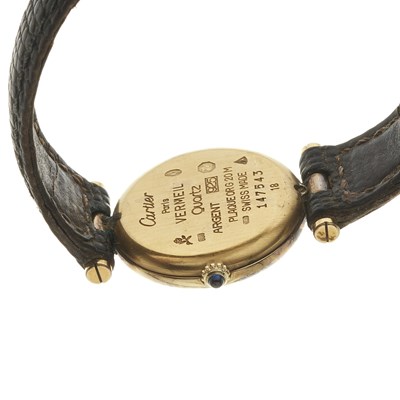 Lot 221 - Cartier, a silver and gold plated Must de Cartier wrist watch