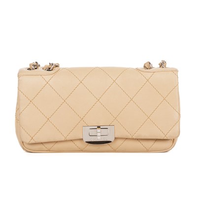 Lot 306 - Chanel, a nude Single Flap handbag, featuring...