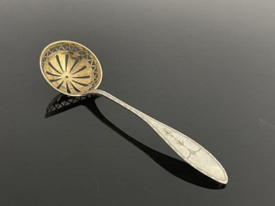 Lot 235 - A Swedish silver sifter spoon, with gilt...