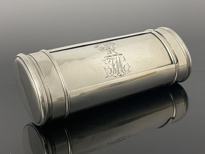 Lot 213 - A George III silver boot powderer, of cased...