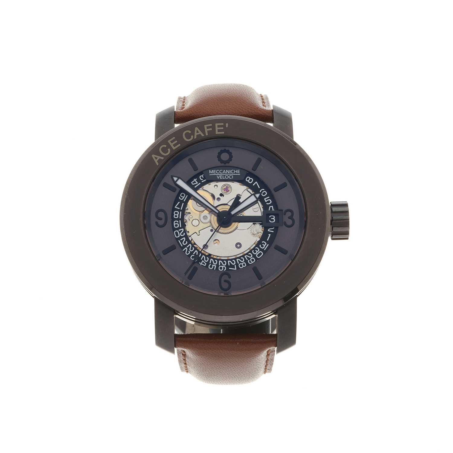 Lot 243 - Meccaniche Veloci, a CNC-treated titanium Ace Cafe wrist watch