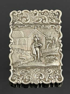 Lot 163 - A Victorian silver card case, of shaped...