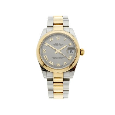Lot 265 - Rolex, a stainless steel and gold Oyster Perpetual Datejust bracelet watch