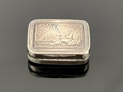 Lot 146 - A George III silver vinaigrette, rectangular...