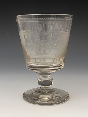 Lot 595 - A Sunderland Bridge glass rummer, circa 1820,...