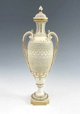 Lot 13 - George Owen for Royal Worcester, a reticulated...