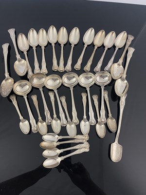 Lot 100 - A matched part-set of King's pattern silver...