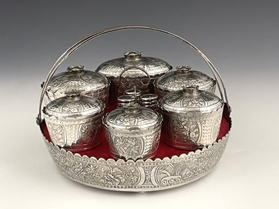 Lot 273 - A twentieth-century oriental silver-coloured...