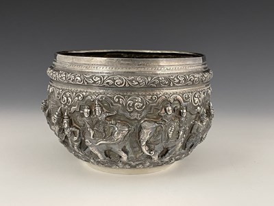 Lot 13 - A twentieth-century Oriental silver-coloured...