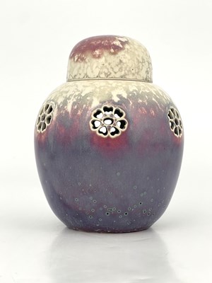 Lot 721 - Ruskin Pottery, a High Fired ginger jar and...