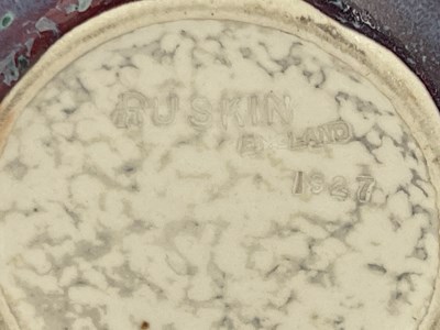 Lot 721 - Ruskin Pottery, a High Fired ginger jar and...