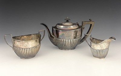 Lot 42 - An Edwardian silver three-piece tea set,...