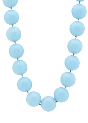 Lot 96 - Sabbadini, a turquoise bead necklace, with 18ct gold clasp