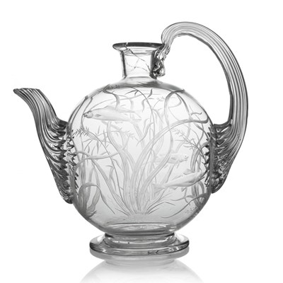 Lot 466 - A Stourbridge etched glass claret jug, 1859,...