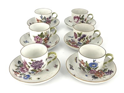 Lot 647 - Herend, a part tea set, of six cups and...