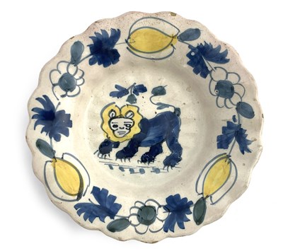 Lot 639 - A Dutch Delft polychrome dish, probably 18th...